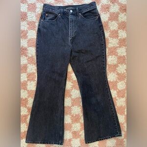 Denim Forum The Marlene 60s High Rise Flare 28L Black Jeans Size 29